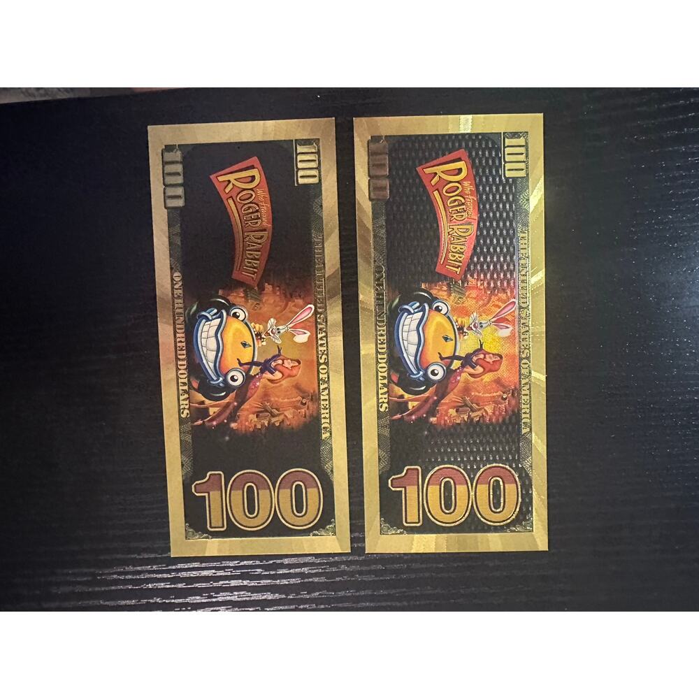 Roger Rabbit Jessica Rabbit Gold Foil Novelty Notes 2 Piece Set - Picture 2 of 2